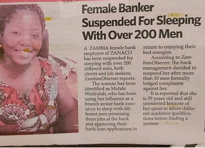 Zambian woman sleeps with 200 men