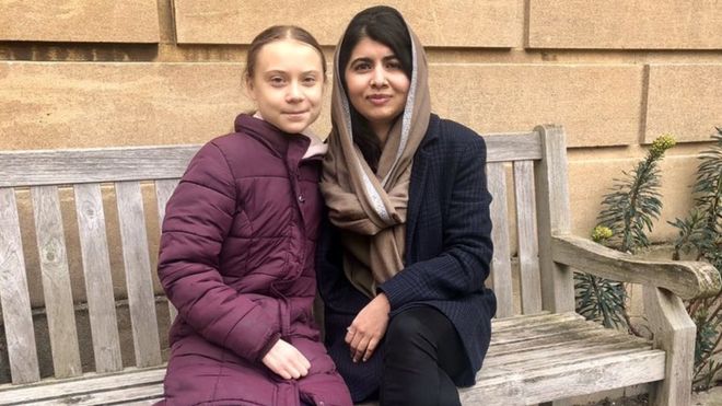 Greta Thunberg meets Malala Yousafzai