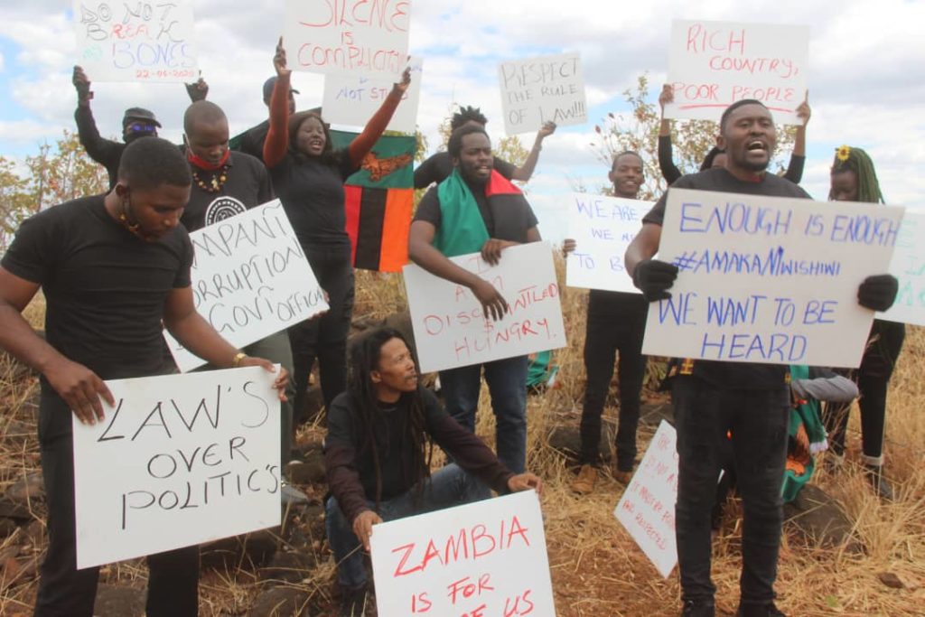 Zambian youth bush protests