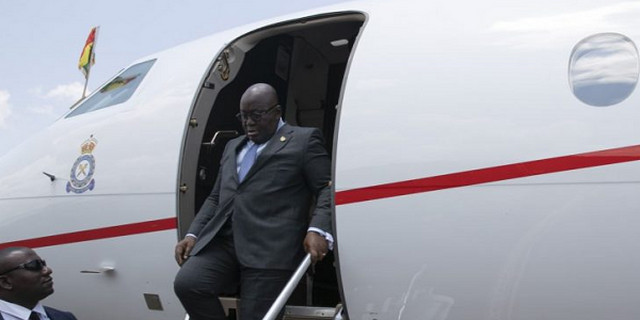 Akufo-Addo travels in private jet